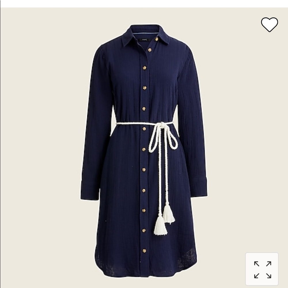 J Crew size 10 Navy classic shirt dress